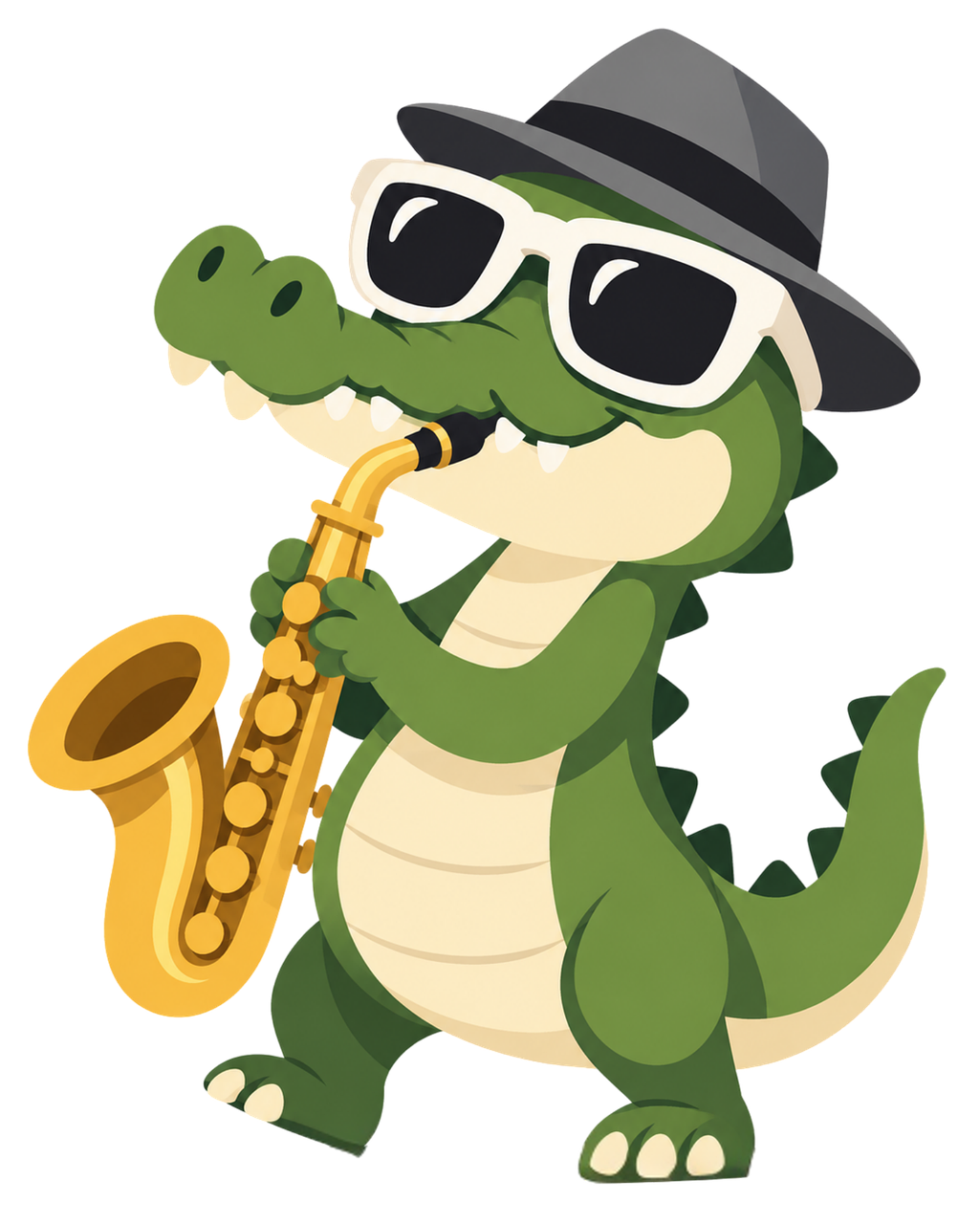 Download free HD stock image of Crocodile Saxophone Free crocodile saxophone fedora vector