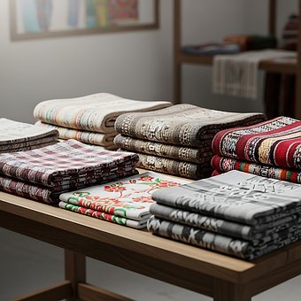 Decken, Textilien, Gefaltet, Bunt