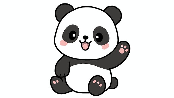 Panda, Desenho Animado, Fofo, Ilustração