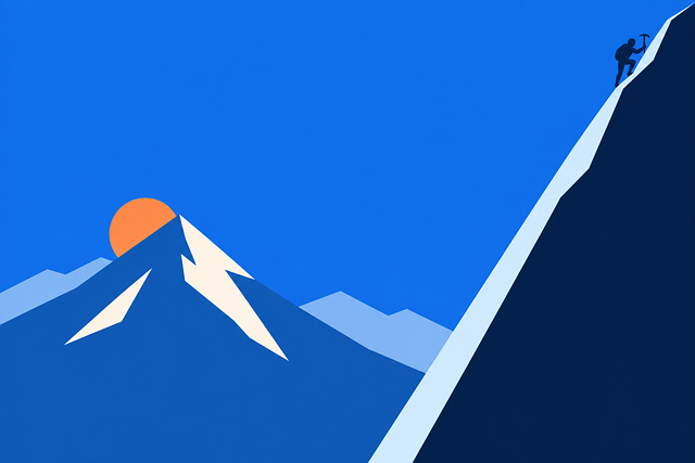 Free mountaineer snow-covered mountain ice axe vector