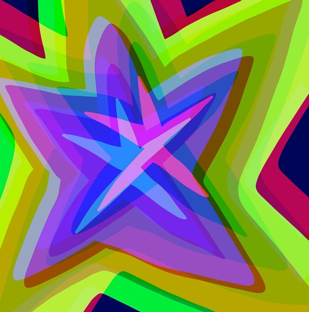 Estrela, Psicodélico, Padrão, Colorido