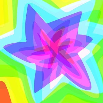 Estrela, Psicodélico, Padrão, Colorido