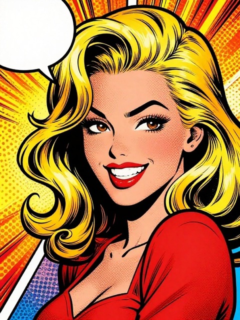 Free Pop Art Blonde Hair illustration and picture