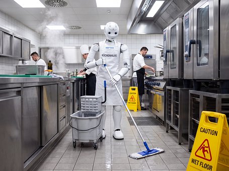 Robot, Bucătărie, Curățenie, Atenție