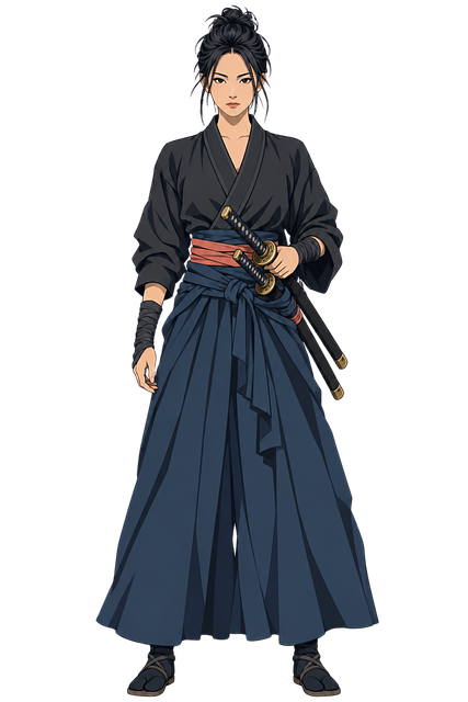 Free japanese woman samurai female warrior vector