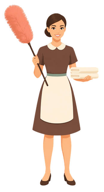 Free housekeeper hotel service cleaning staff illustration