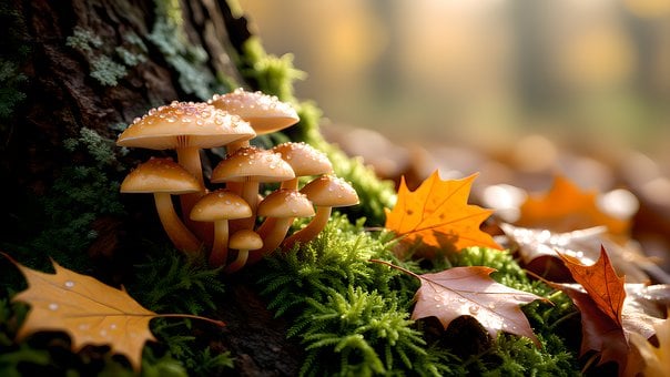 Free Mushrooms Moss illustration and picture