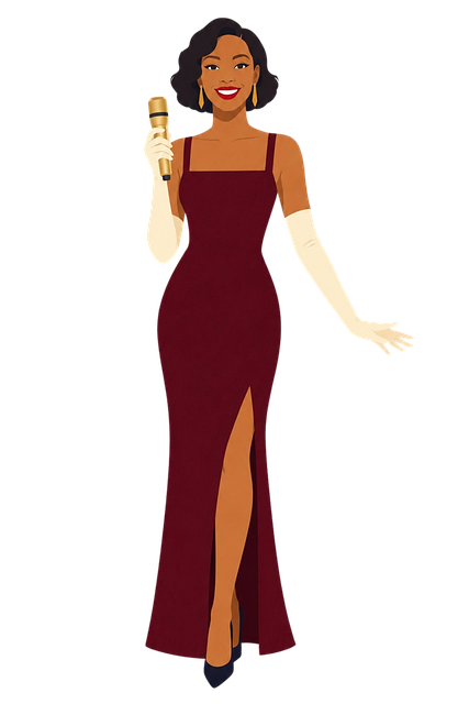 Free female singer microphone concert vector