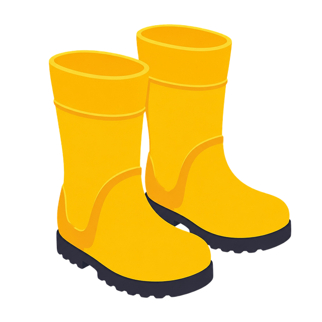 Free yellow rain boots rubber rubber boots vector