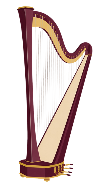 Free harp musical instrument stringed illustration