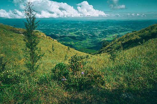 Góra, Dolina, Chmury, Natura, Krajobraz