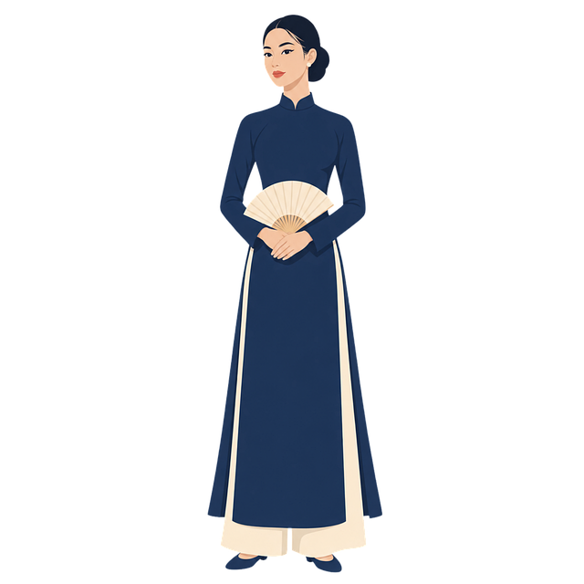 Free vietnamese woman ao dai tradition vector