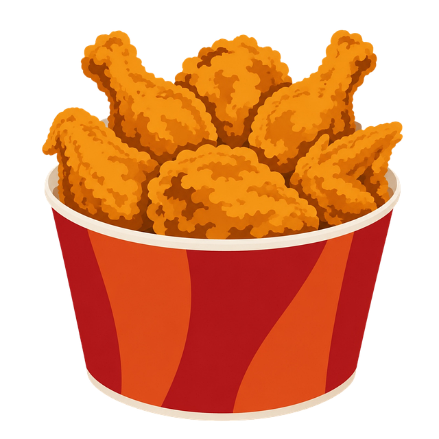 Free fried chicken chicken bucket fast food vector