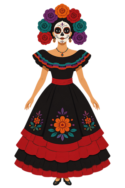 Free day of the dead sugar skull skull makeup illustration