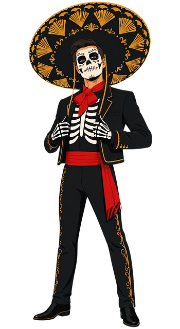 Free day of the dead sugar skull man illustration