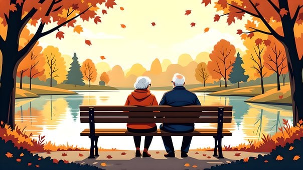 Free Autumn Lake illustration and picture