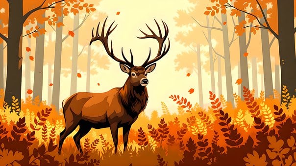 Free Deer Autumn illustration and picture