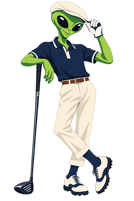 Free alien golf funny alien vector
