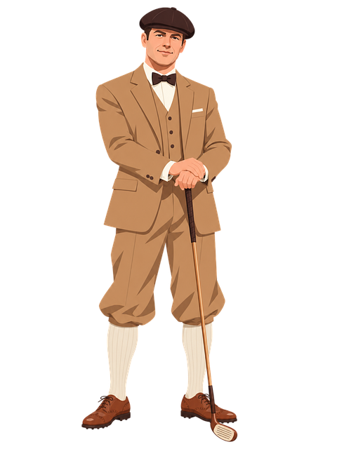 Free vintage golfer male golfer golf vector