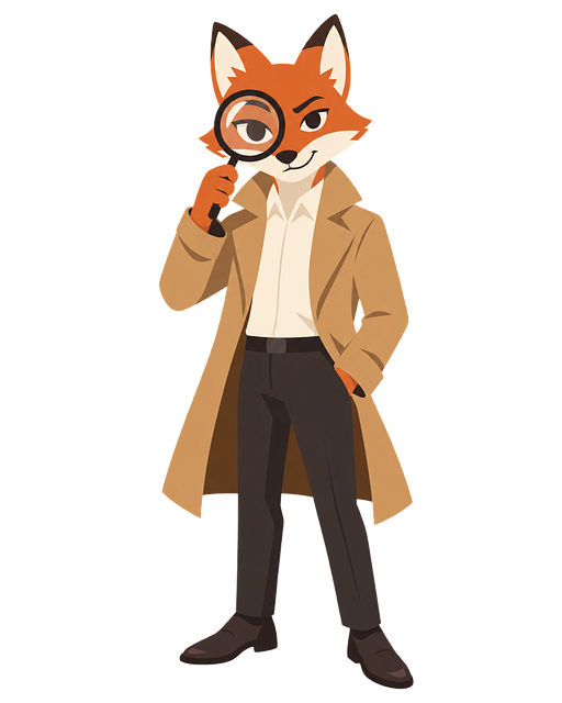 Free detective fox anthropomorphic animal vector