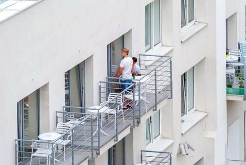 Hotel, Balkon, Moderne Architektur