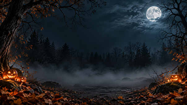 Free Halloween Spooky Forest illustration and picture