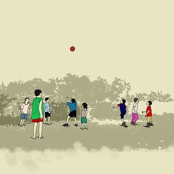 Free Children Playing Soccer illustration and picture