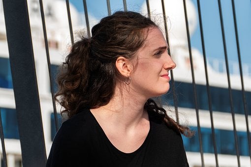 Frau, Profil, Porträt, Mädchen, Ohrringe