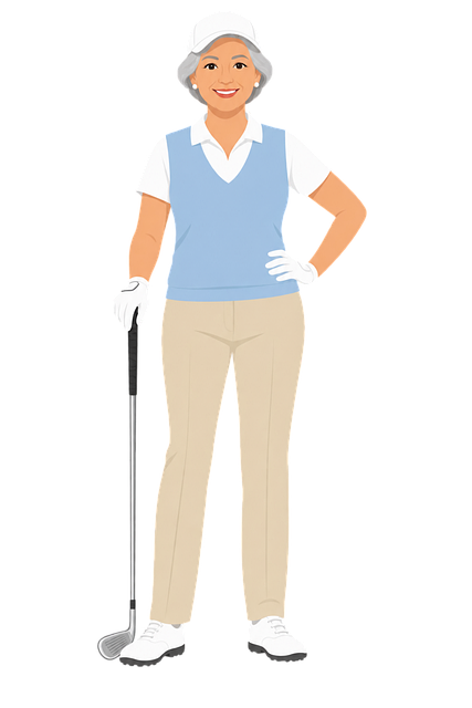 Free senior female golfer female golfer golf vector