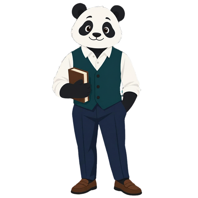 Free panda professor teacher illustration