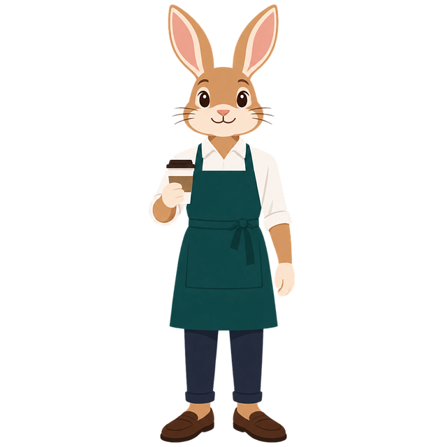 Free rabbit barista bunny coffee vector