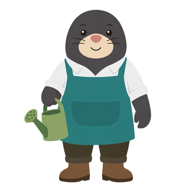 Free mole gardener watering can vector