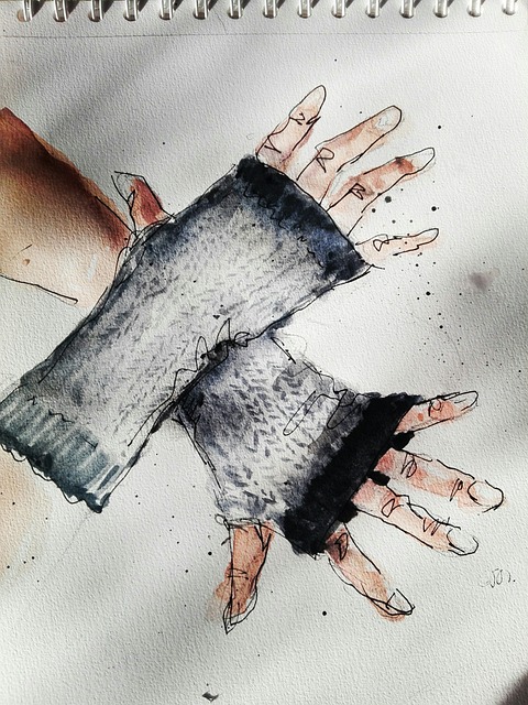 Handschoenen, Tekening, Kunst, Waterverf