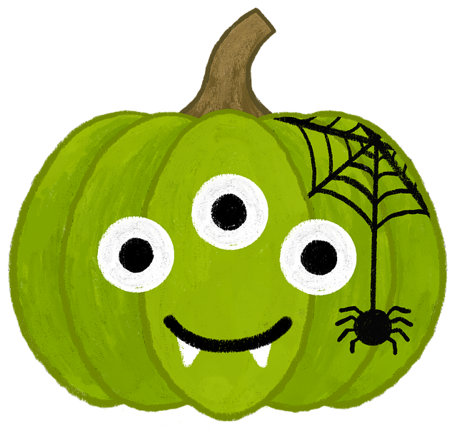 Free Green Pumpkin Halloween Theme illustration and picture