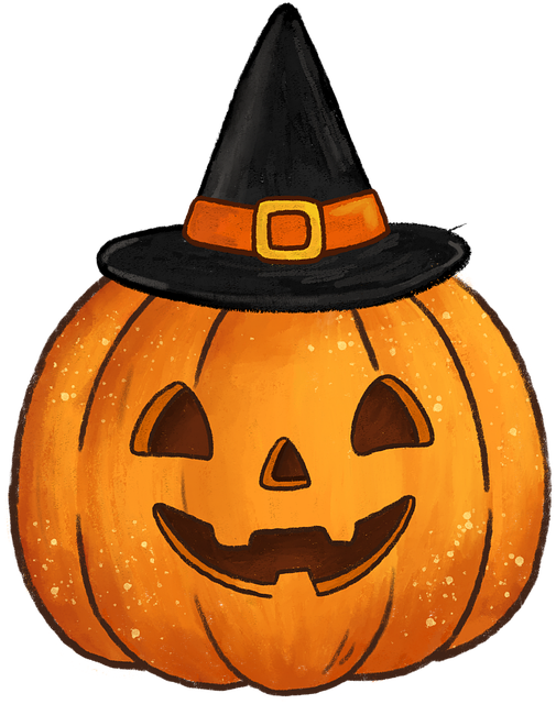 Free Pumpkin Witch Hat illustration and picture