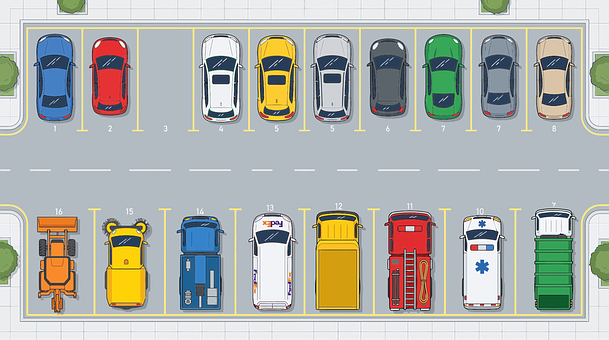 Parcare, Mașini, Camioane, Ambulanță