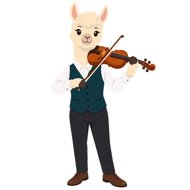 Free llama violinist violin vector
