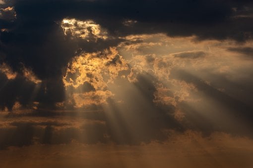 Nuvens, Raios De Sol, Luz, Céu, Tempo