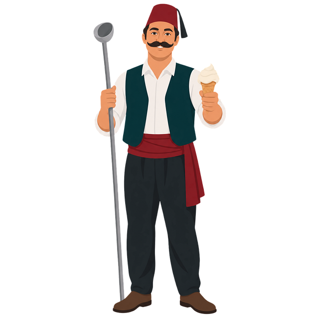 Free turkish ice cream vendor turkish culture dondurma vector
