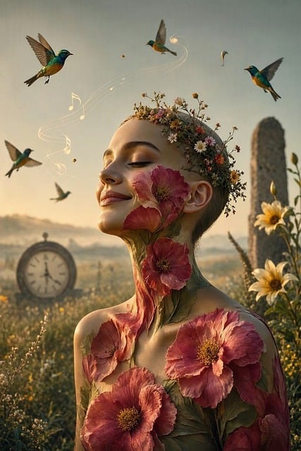 Mujer, Naturaleza, Flores, Fantasía