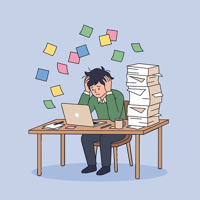Free stress worker office vector