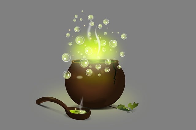 Free cauldron bubbling green illustration