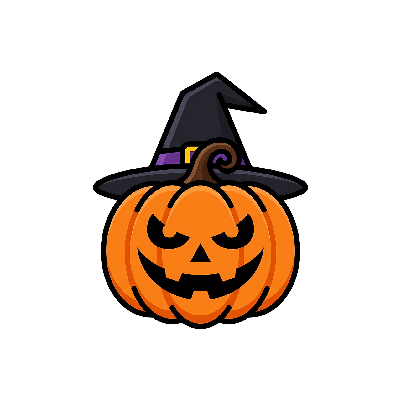 Download free HD stock image of Halloween Pumpkin Free halloween pumpkin witch hat illustration
