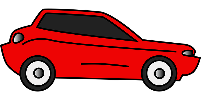 Bil, Rød, Coupé, Køretøj, Karikatur