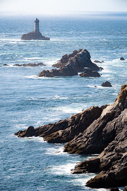 Fyrtårn, Kyst, Klipper, Hav, Bretagne