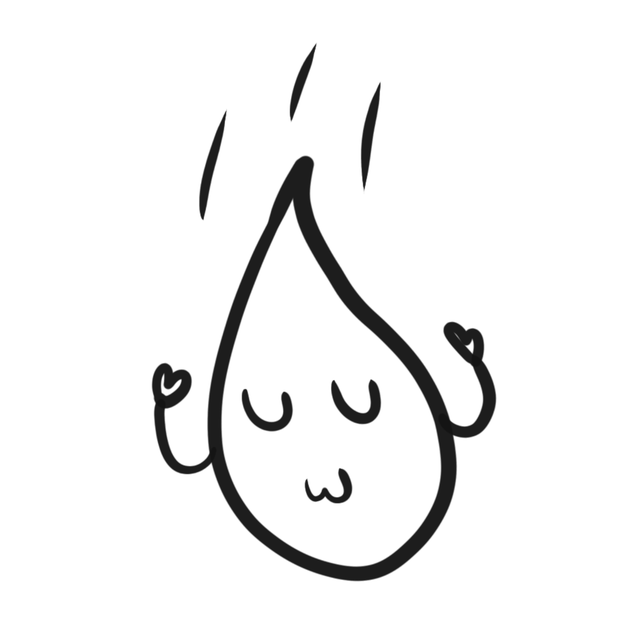 Free cartoon droplet black and white illustration