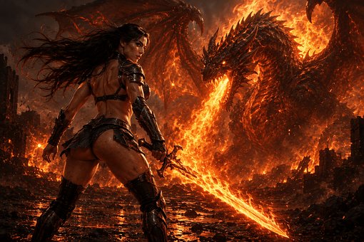 Free Woman Warrior illustration and picture