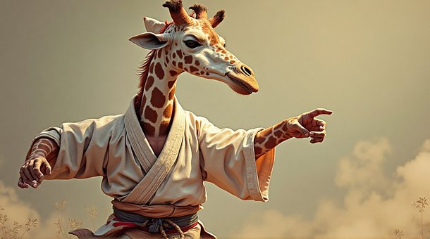 Free Giraffe Karate illustration and picture