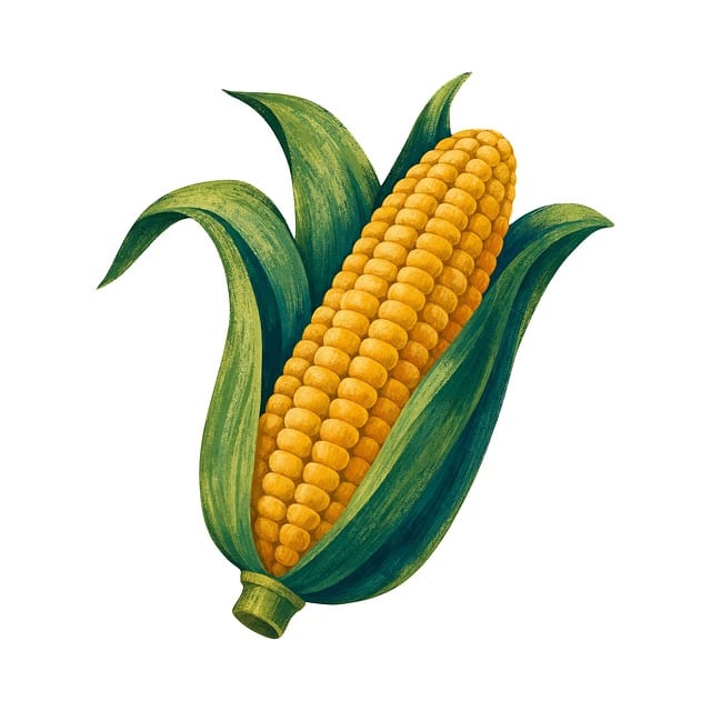 Free corn cob leaves illustration