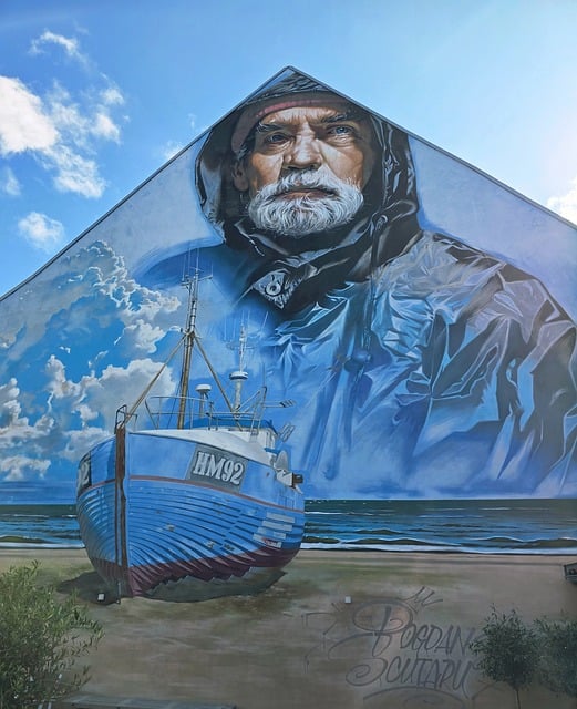 Nástěnná Malba, Rybář, Loď, Moře, Mrak